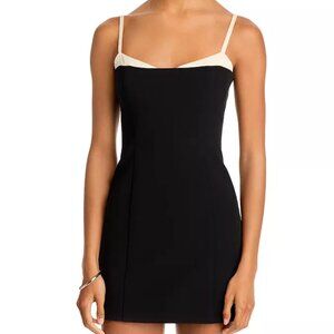 NWT French Connection Azra Corset Contrast Trim Mini Black Dress Size 8